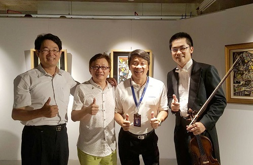 台灣畢卡索蘇奕榮畫家，盛邀知名小提琴家王建堂至千鶴美術館舉行音樂饗宴